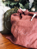 Personalised Linen Santa Sack